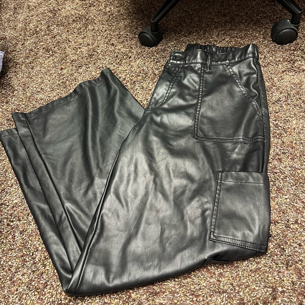 Black Faux Leather Pants